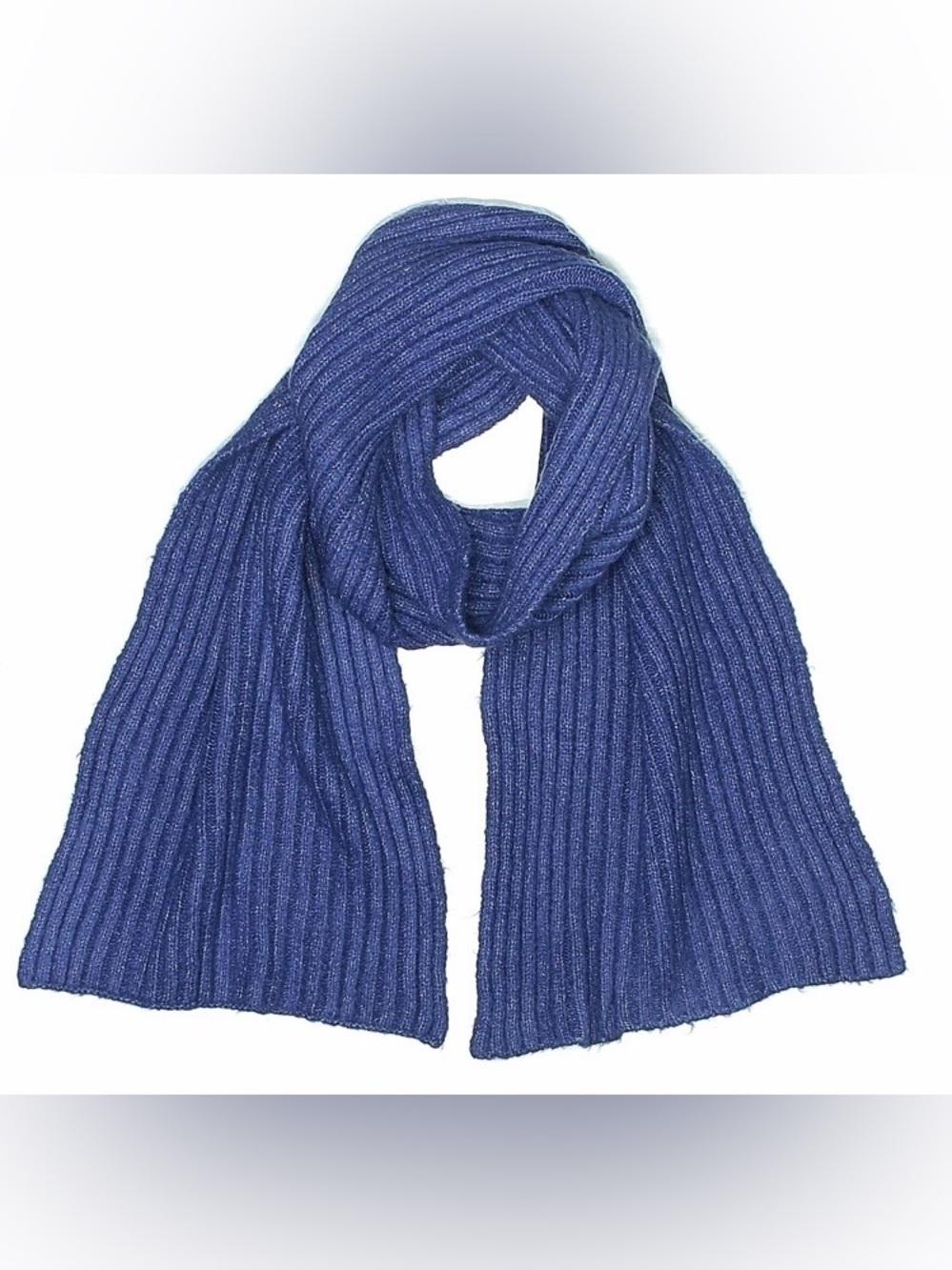 Talbots cobalt blue oversized ribbed knit scarf wrap 74”